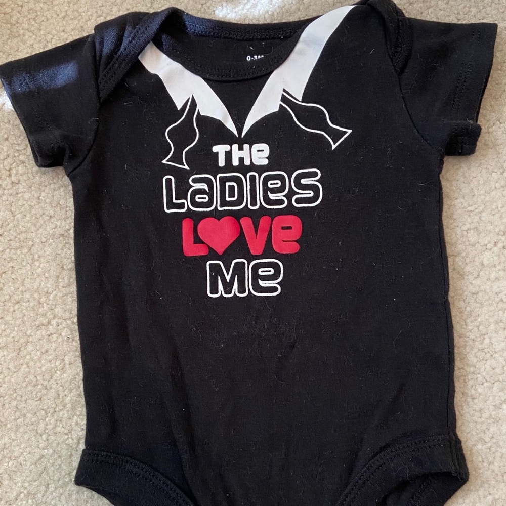 Black printed onesie